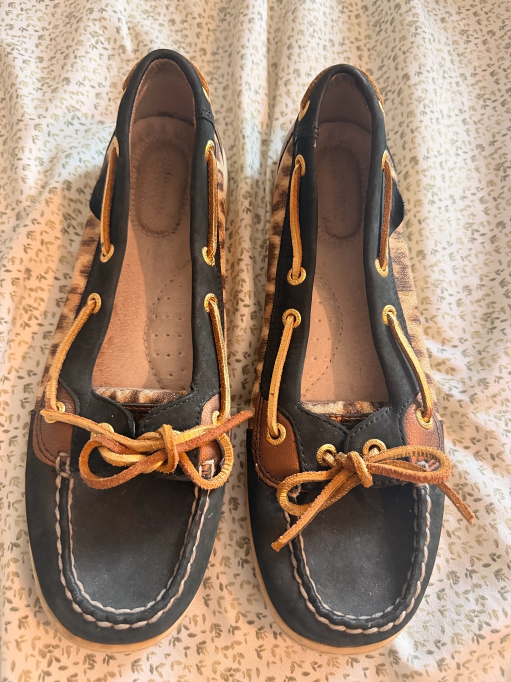 Sperry Black and Brown Leather Moccasin Boat Shoes